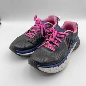 Hoka One One Gaviota Womens 8 Running Shoes‎ Navy Blue Pink Stability 1016302